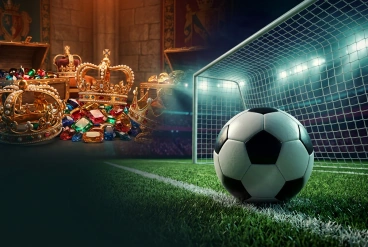 Minge de fotbal pe terenul unui stadion luminat